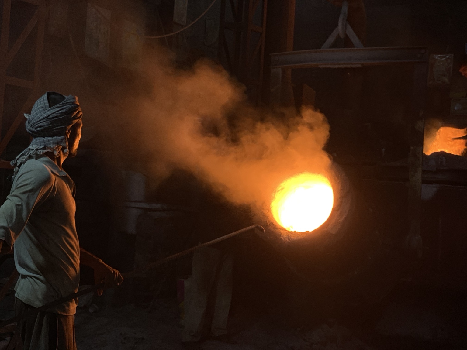 Molten iron pouring